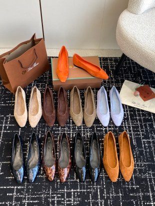 Loro Piana Suede Ballet Flats Beige