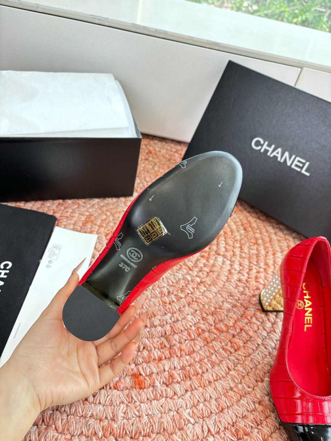 Chanel Crocodile Embossed Platform Loafers