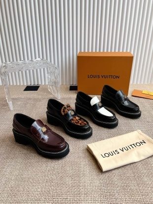 Louis Vuitton Burgundy Patent Leather Loafers