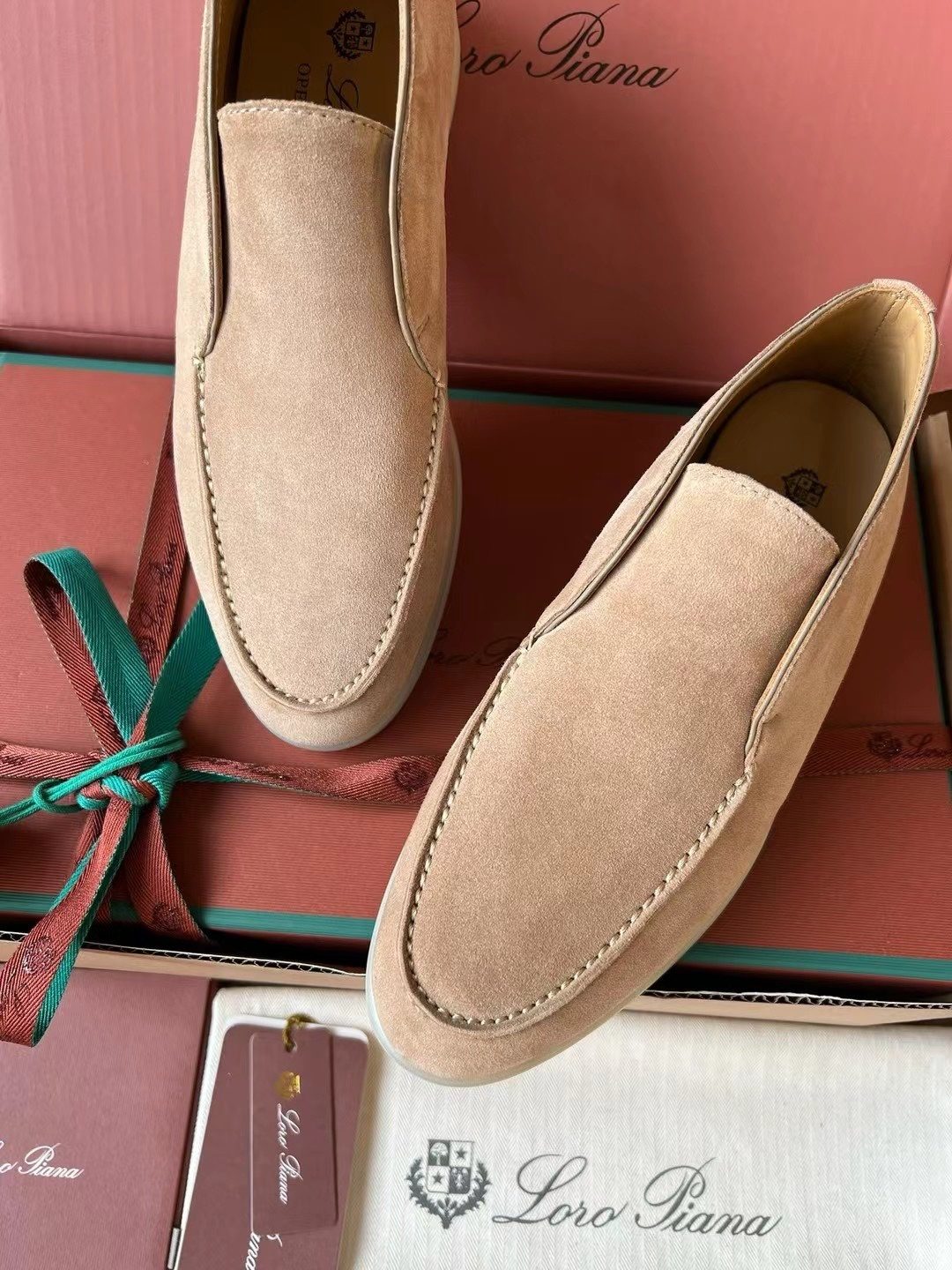 Loro Piana Suede Loafer Slippers