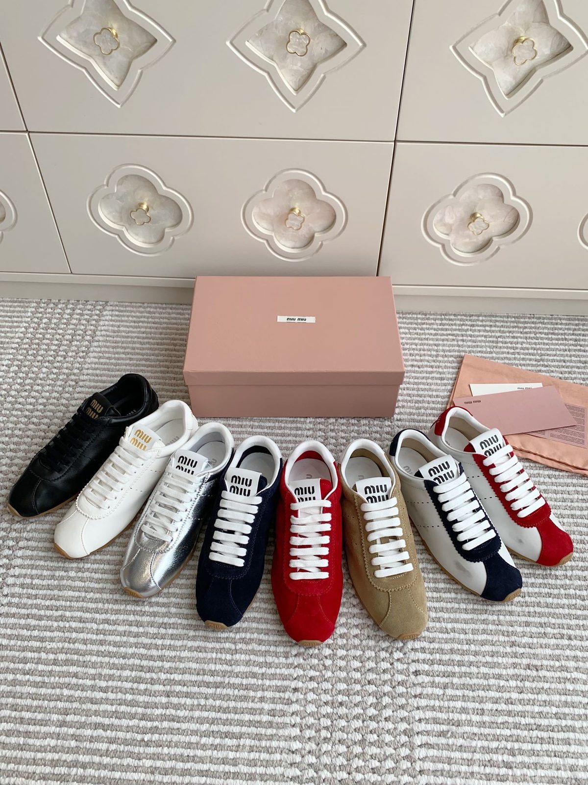 Miu Miu Two-Tone Suede Sneakers