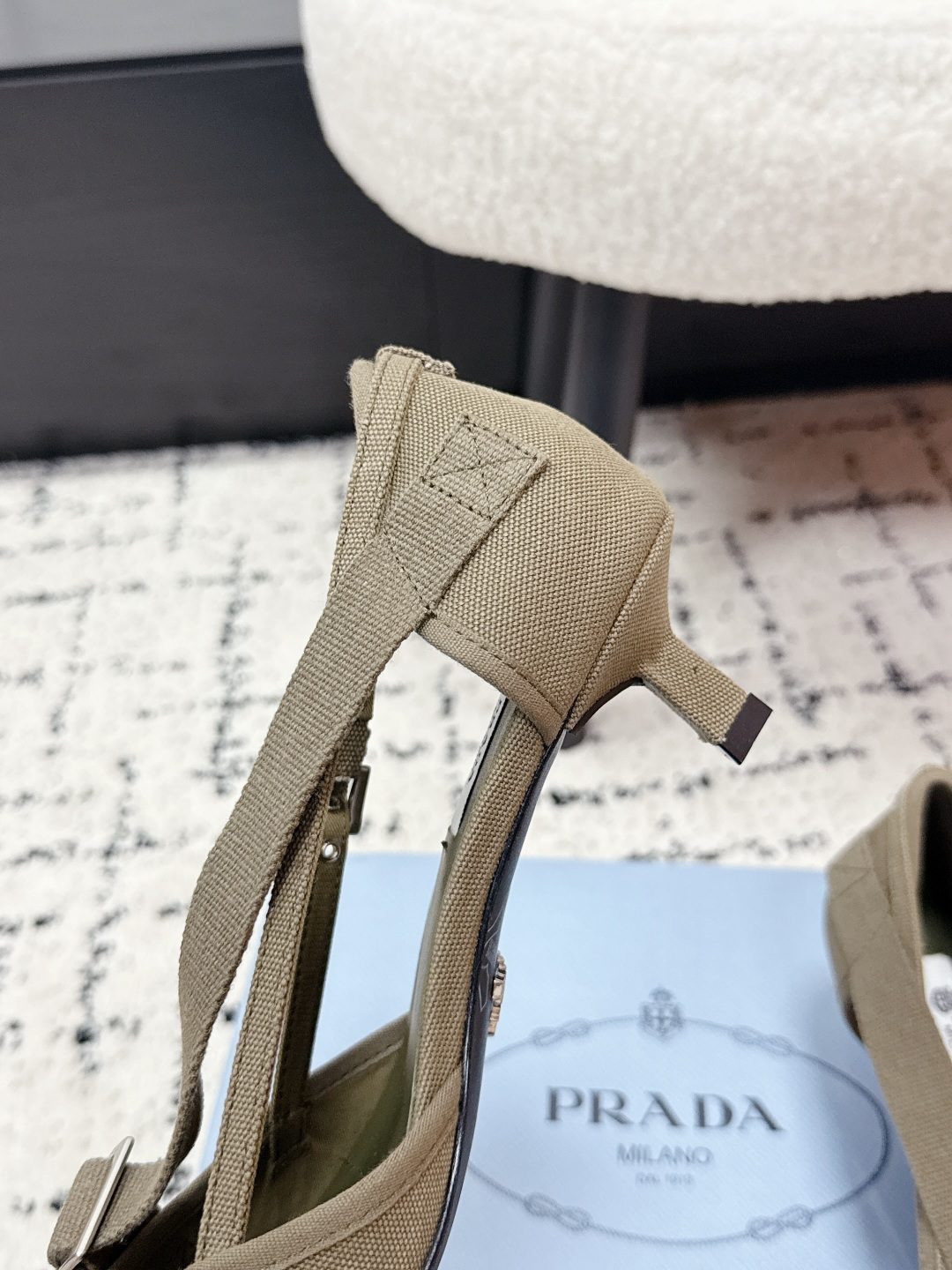 Prada Milano Beige Canvas Ankle Boots