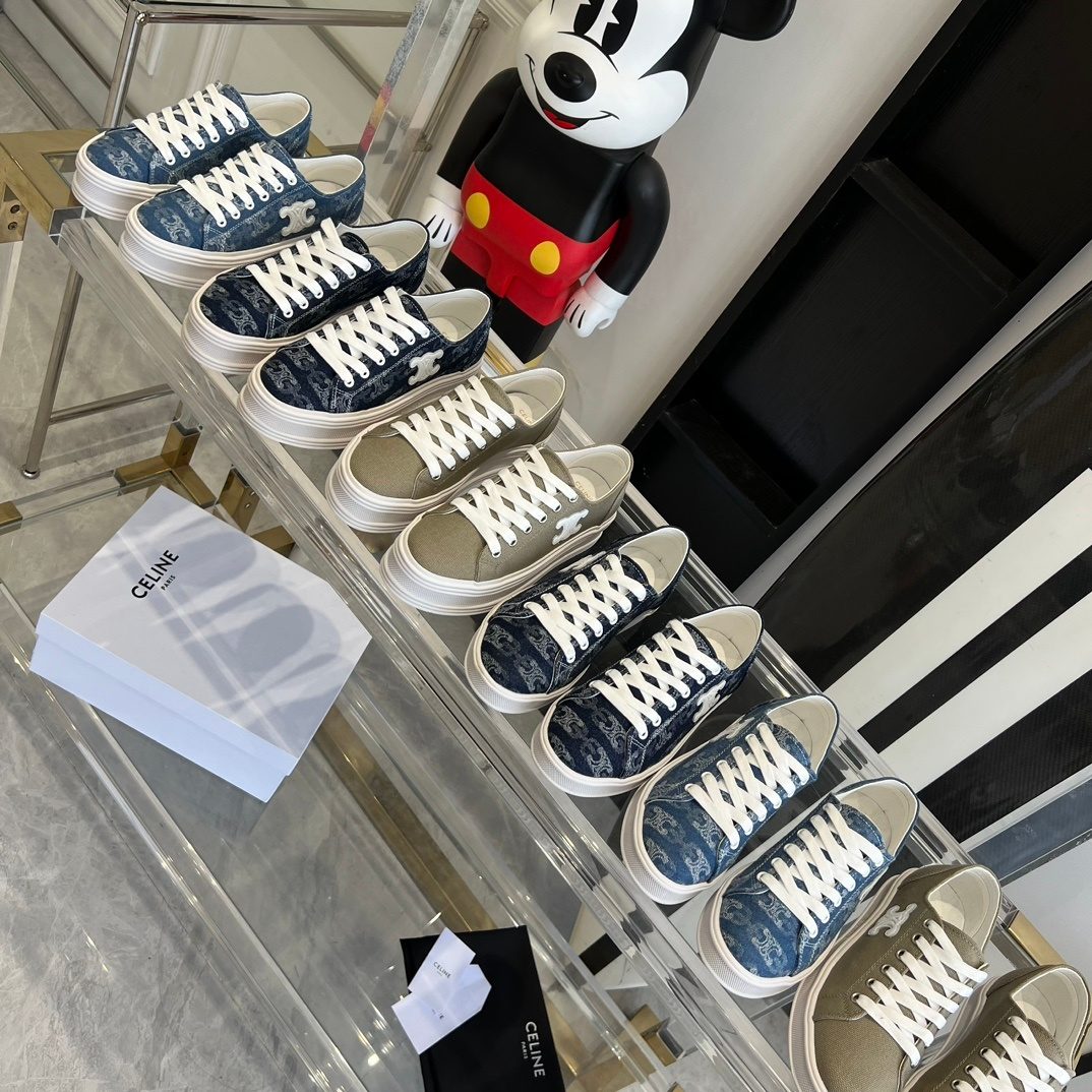Celine Canvas Low-Top Sneakers