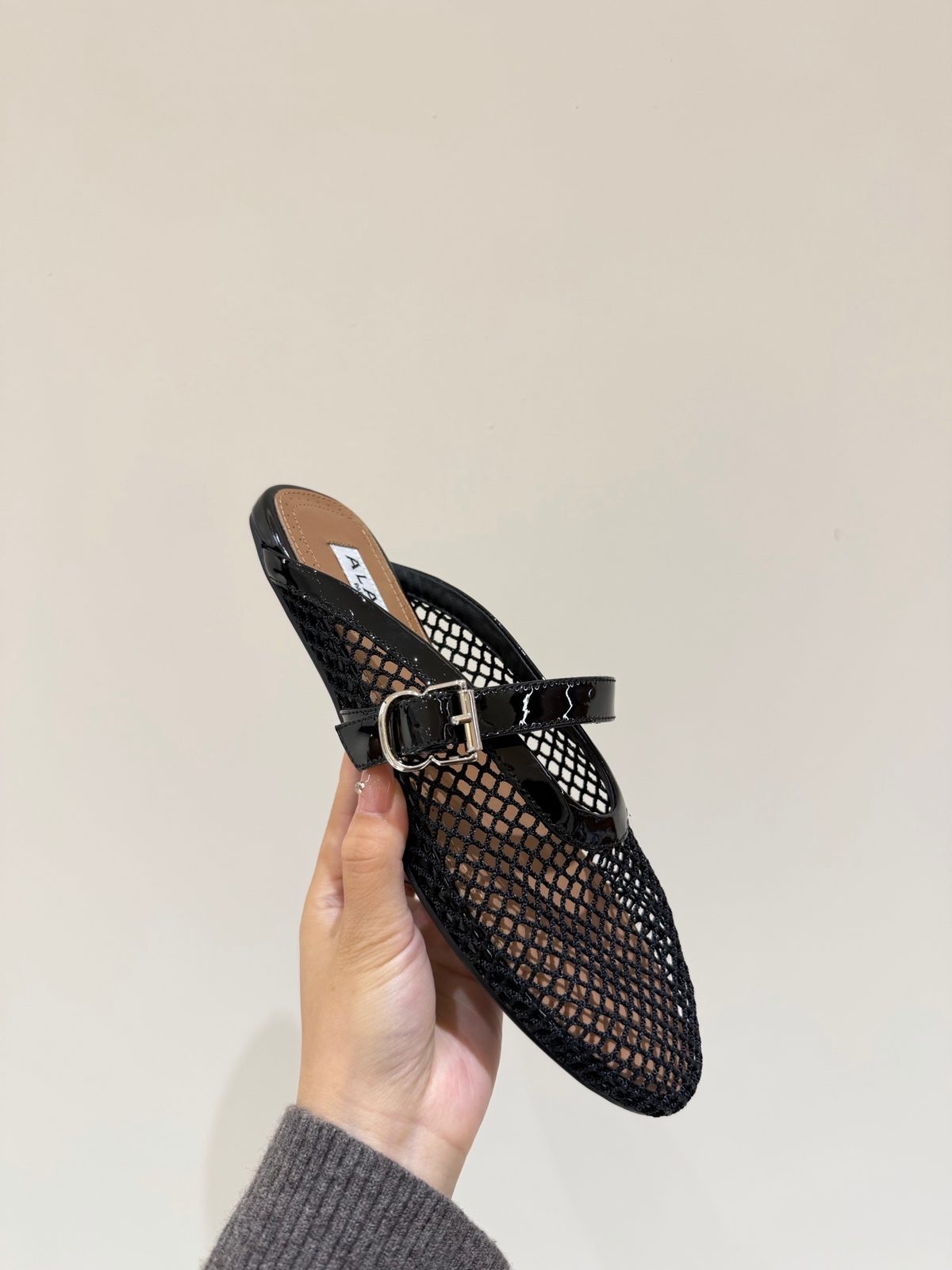 Alaïa Black Mesh Mary Jane Mule