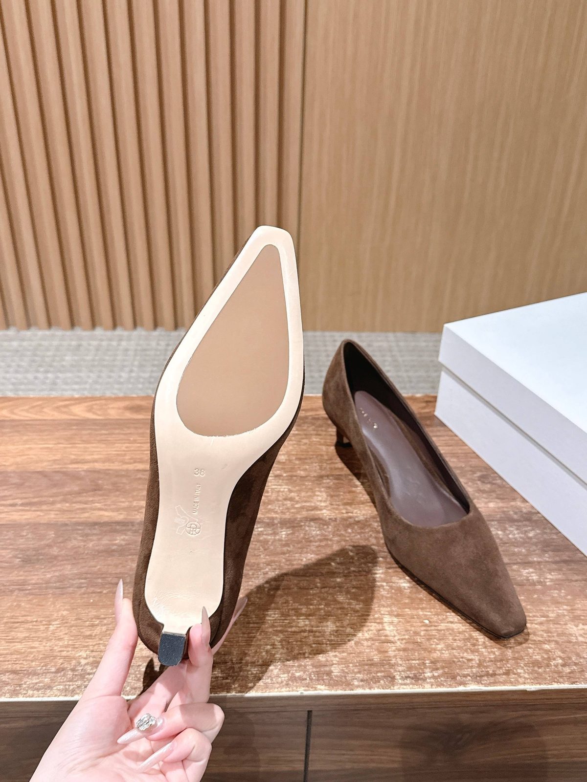 Luxury Taupe Suede Pointed Toe Pump