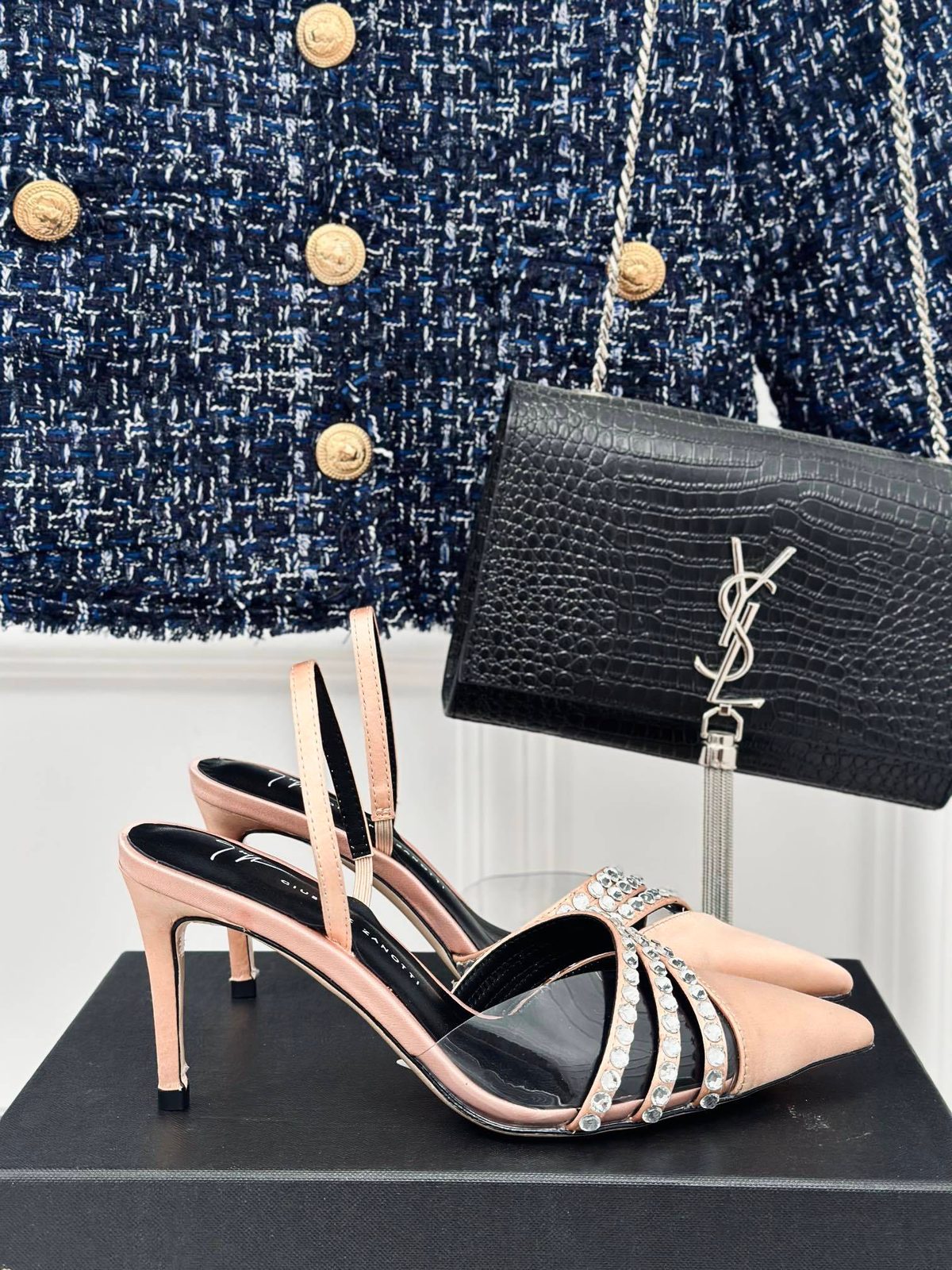 Giuseppe Zanotti Crystal Embellished Slingback Heels