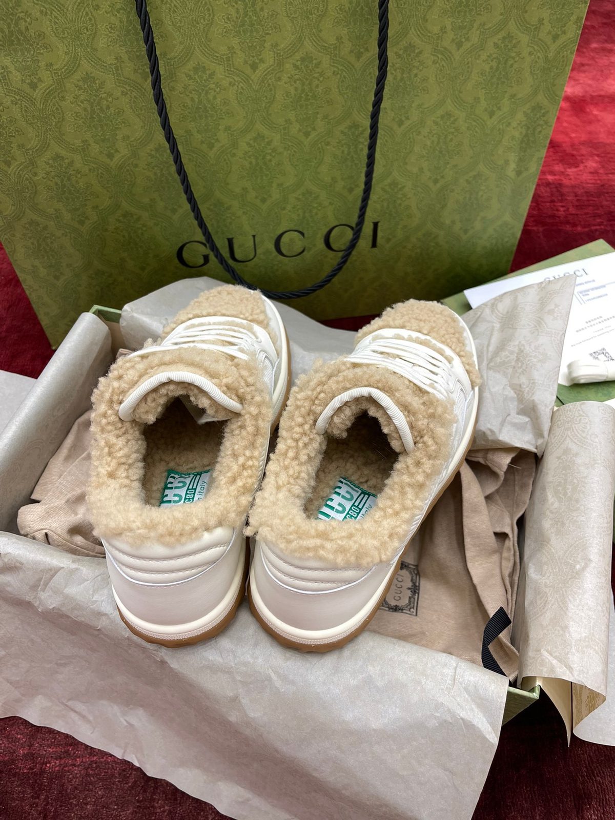 Gucci Wool Sherpa Lined High Top Sneakers
