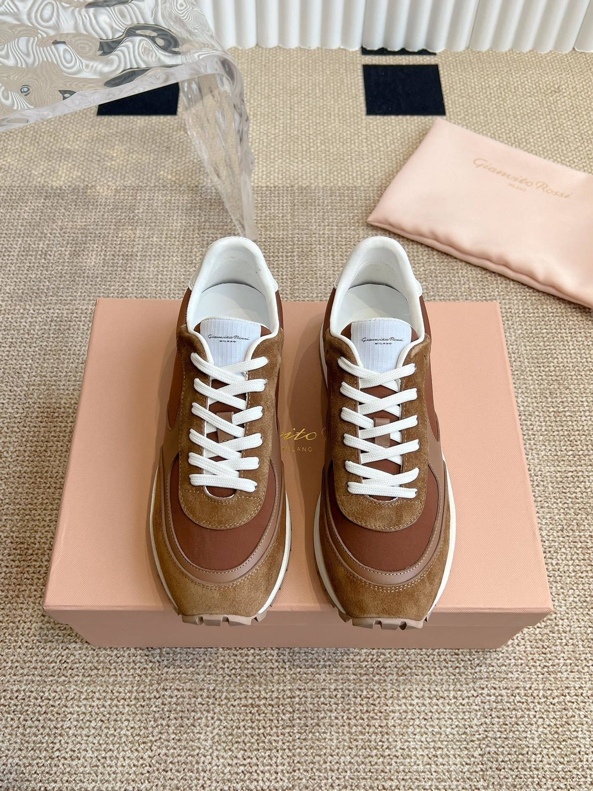 Gianvito Rossi Leather Suede Runner Sneakers