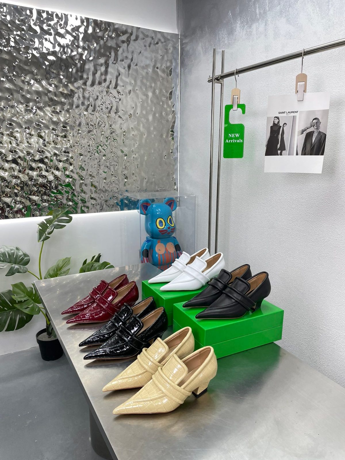 Bottega Veneta Crocodile Embossed Pointed Loafers