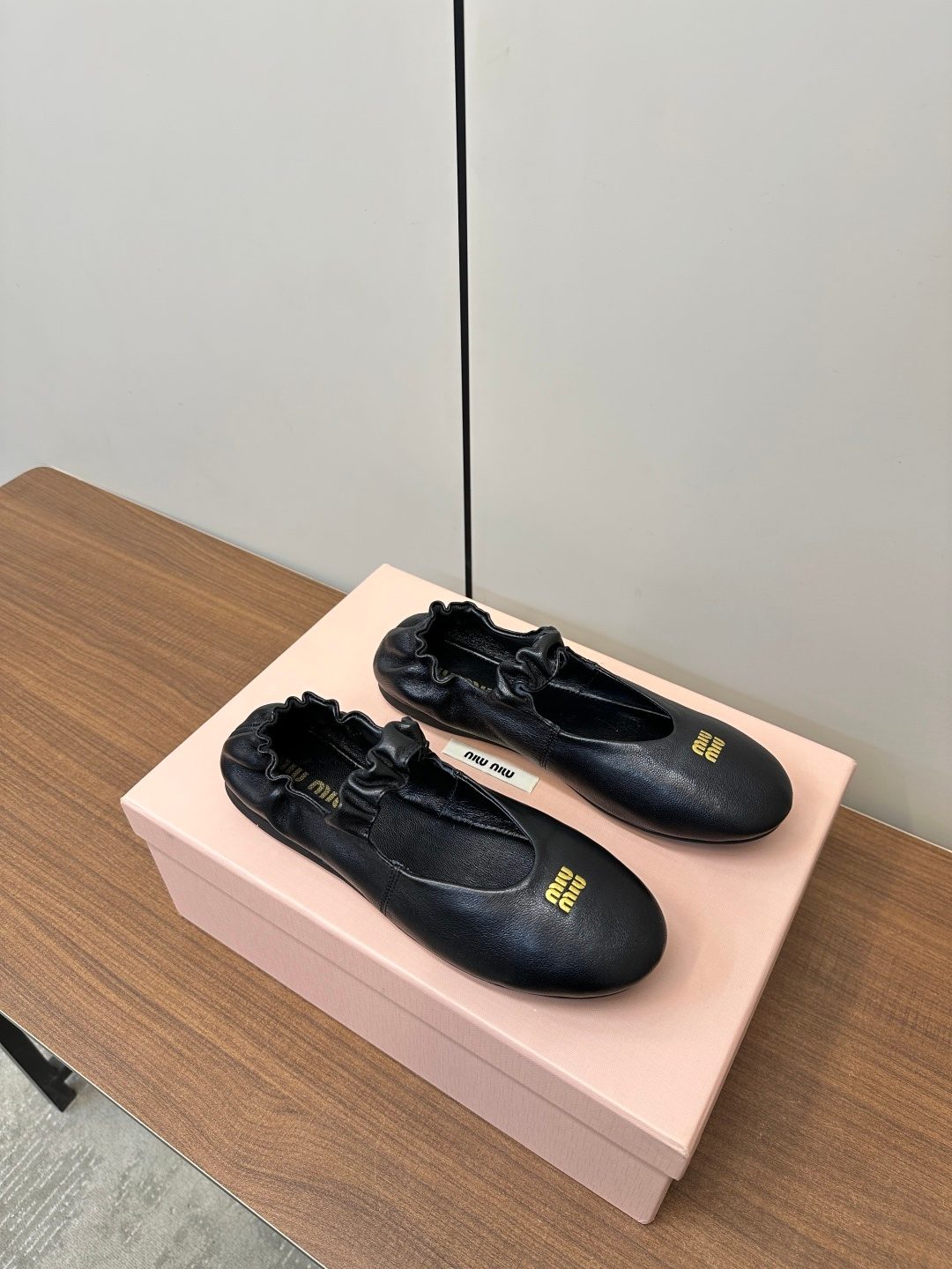 Miu Miu Black Leather Loafer Flats