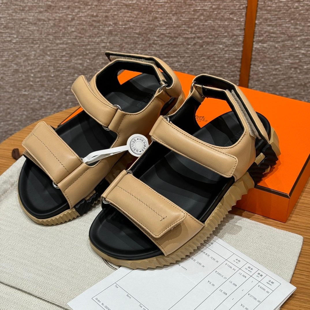 Hermès Padded Leather Sport Sandals