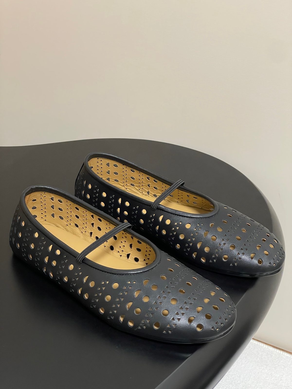 The Row Perforated Leather Ballet Flats