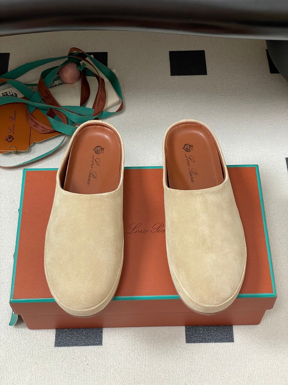 Loro Piana Suede Mule Slippers