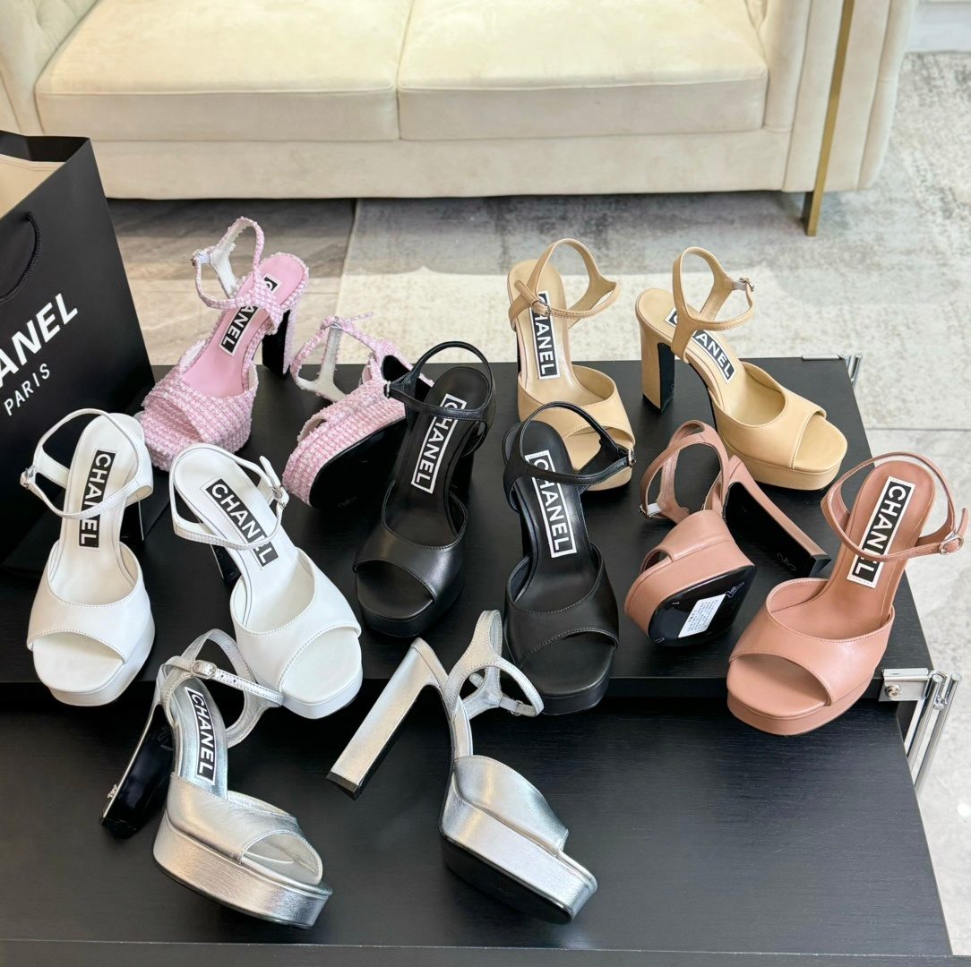 Chanel Platform Slingback Heeled Sandals