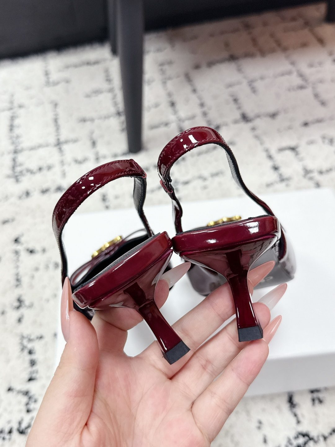 Celine Paris Patent Leather Loafer in Burgundy