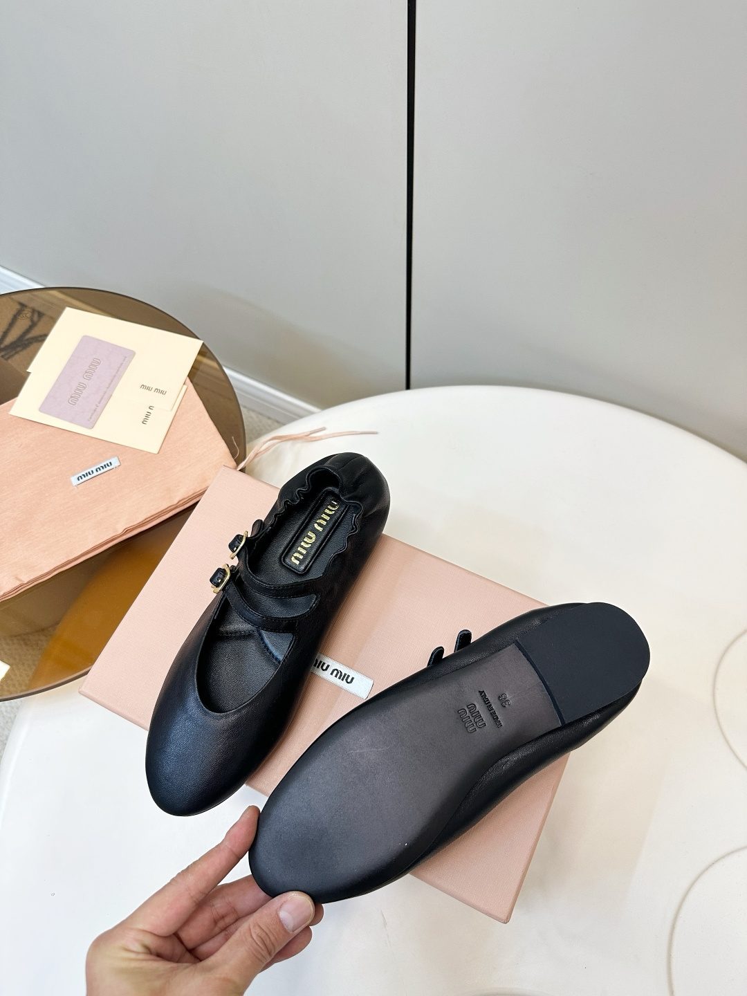 Miu Miu Black Leather Mary Jane Loafer