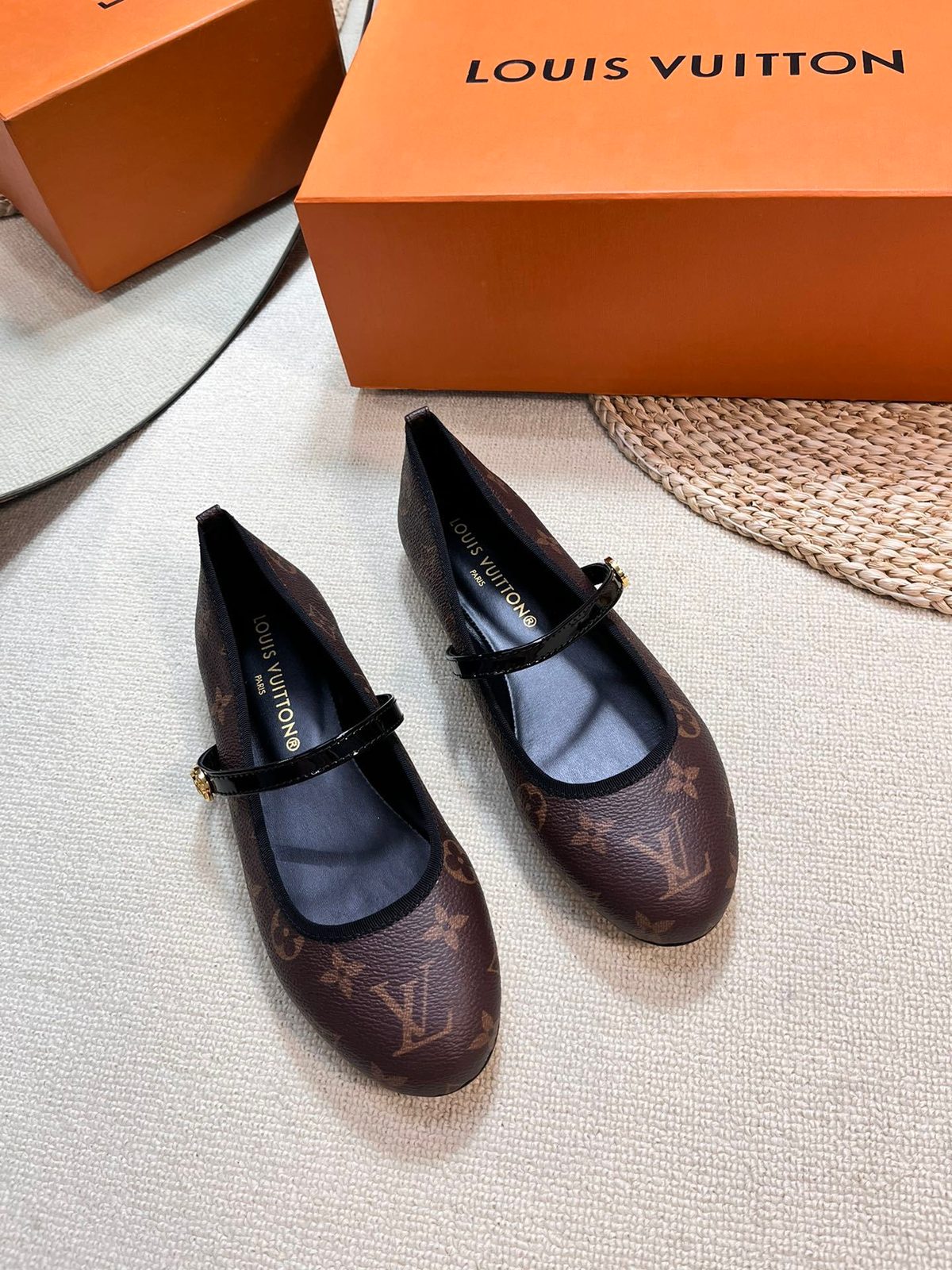 Louis Vuitton Monogram Mary Jane Flat Shoes