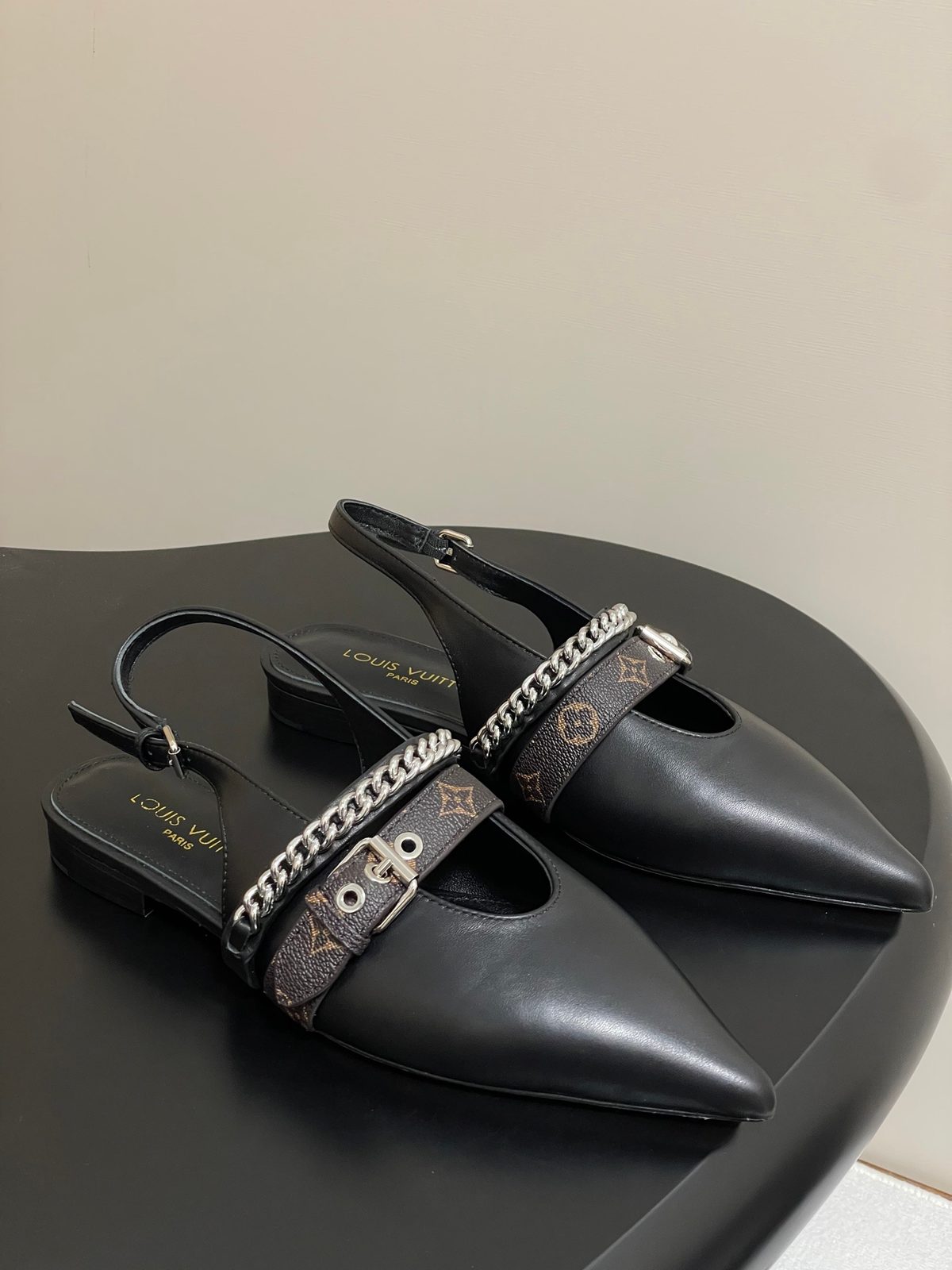 Louis Vuitton Monogram Chain Mule Slingback