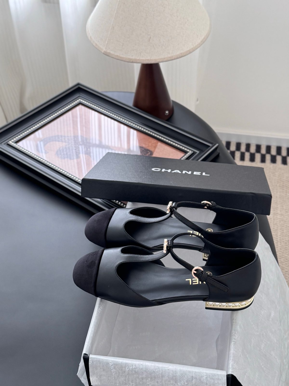 Chanel Black Leather Platform Loafers