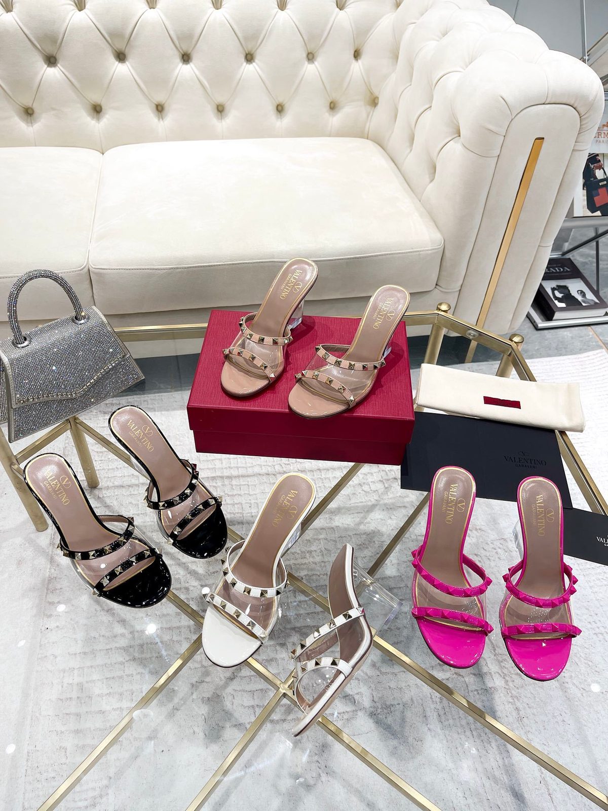 Valentino Rockstud Slide Sandals Collection