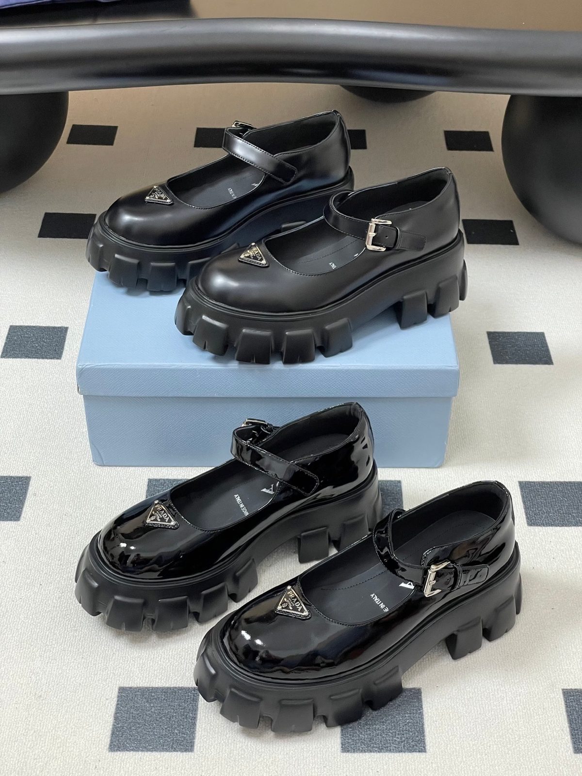 Prada Patent Leather Platform Mary Jane Shoes