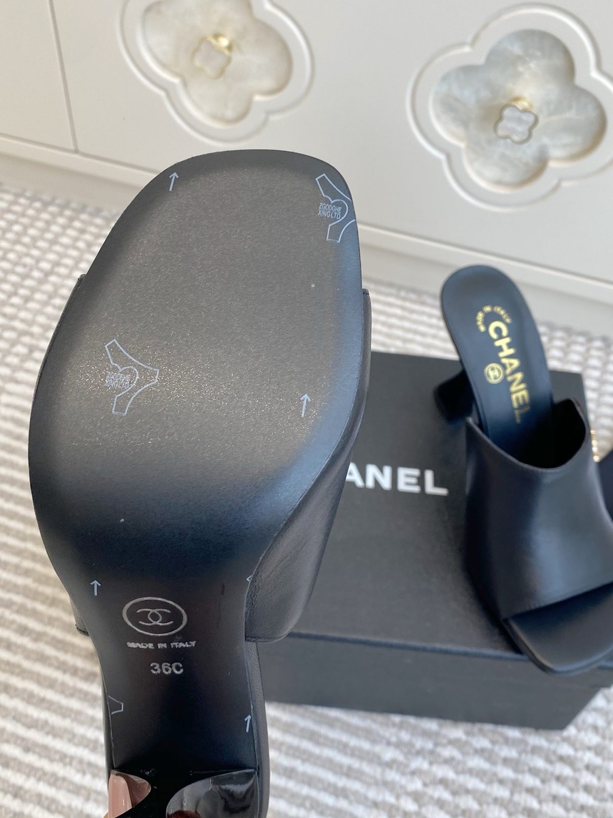 Chanel Black Mule Heels
