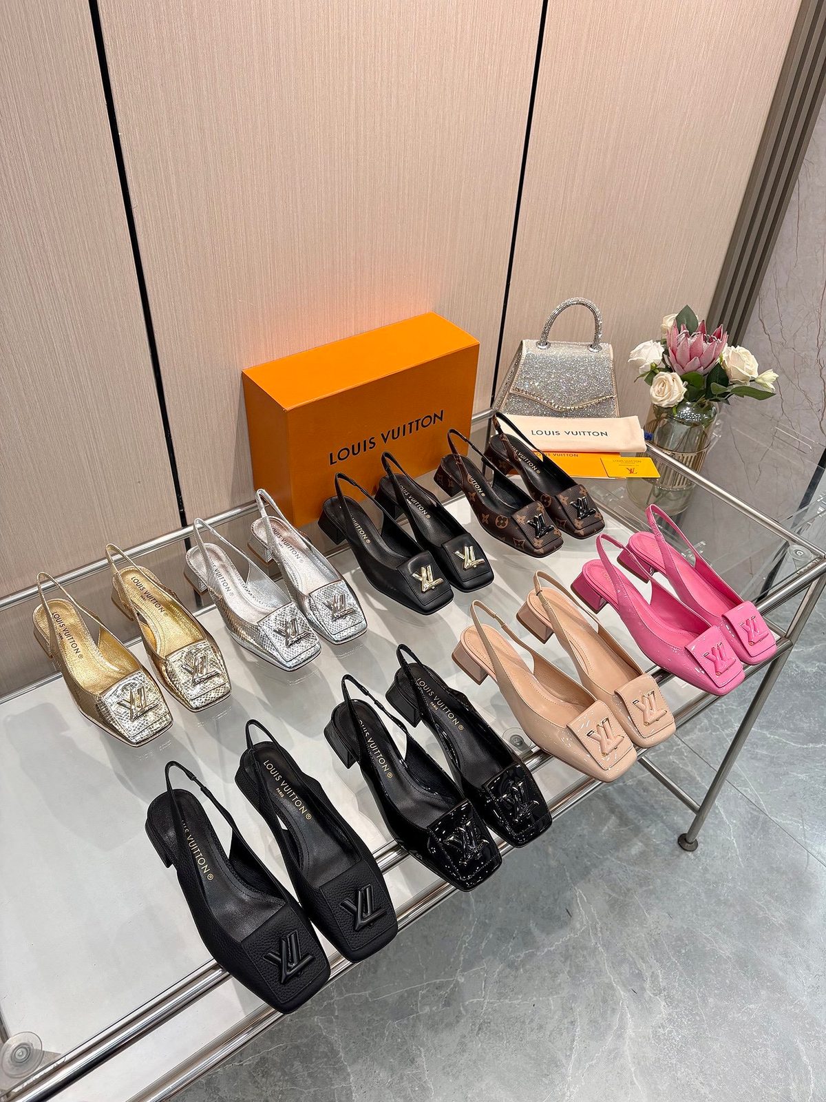 Louis Vuitton Python Slingback Heels