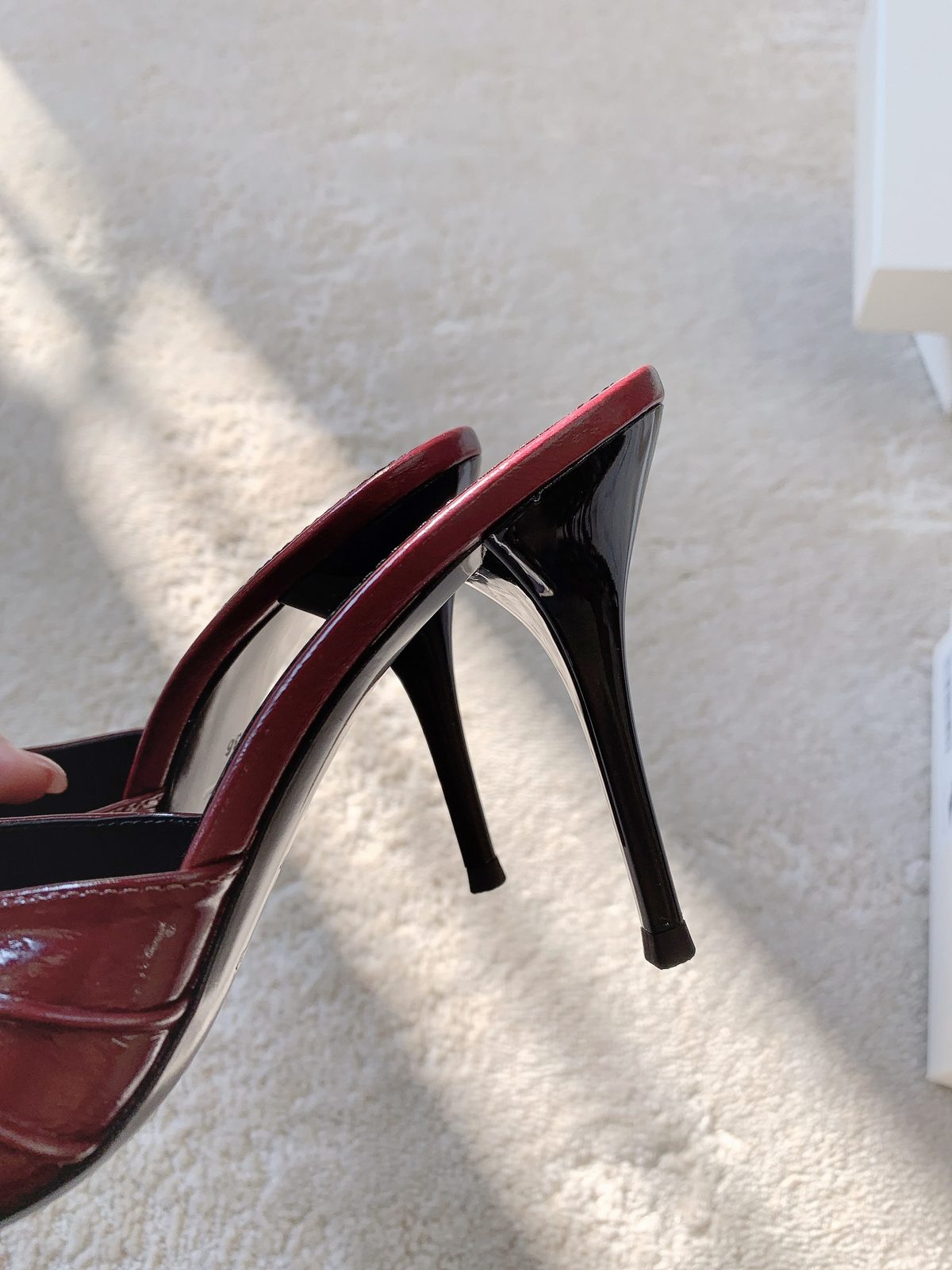 Saint Laurent Paris Crocodile Embossed Mule Heels