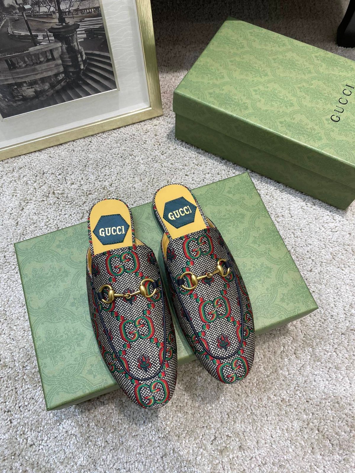 Gucci GG Canvas Horsebit Loafer Mule