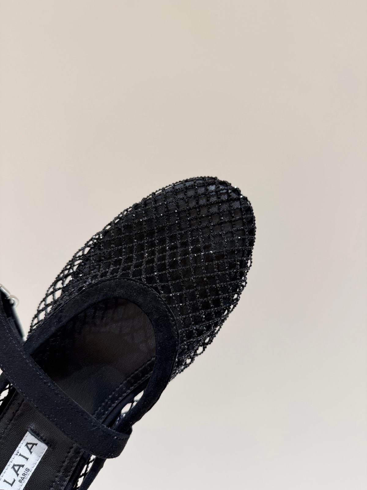 Alaïa Black Mesh Mule Slippers