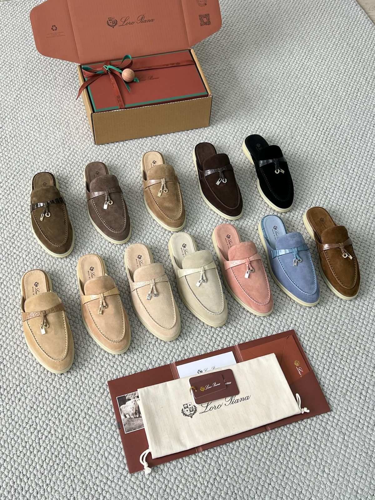 Loro Piana Suede Loafer Mule Collection