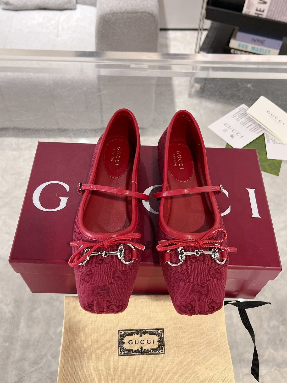 Gucci GG Canvas Mary Jane Ballet Flats