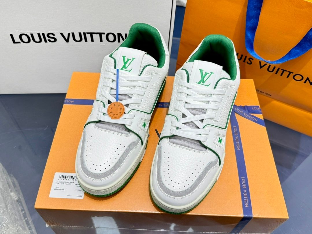 Louis Vuitton LV Trainer Sneakers White Green