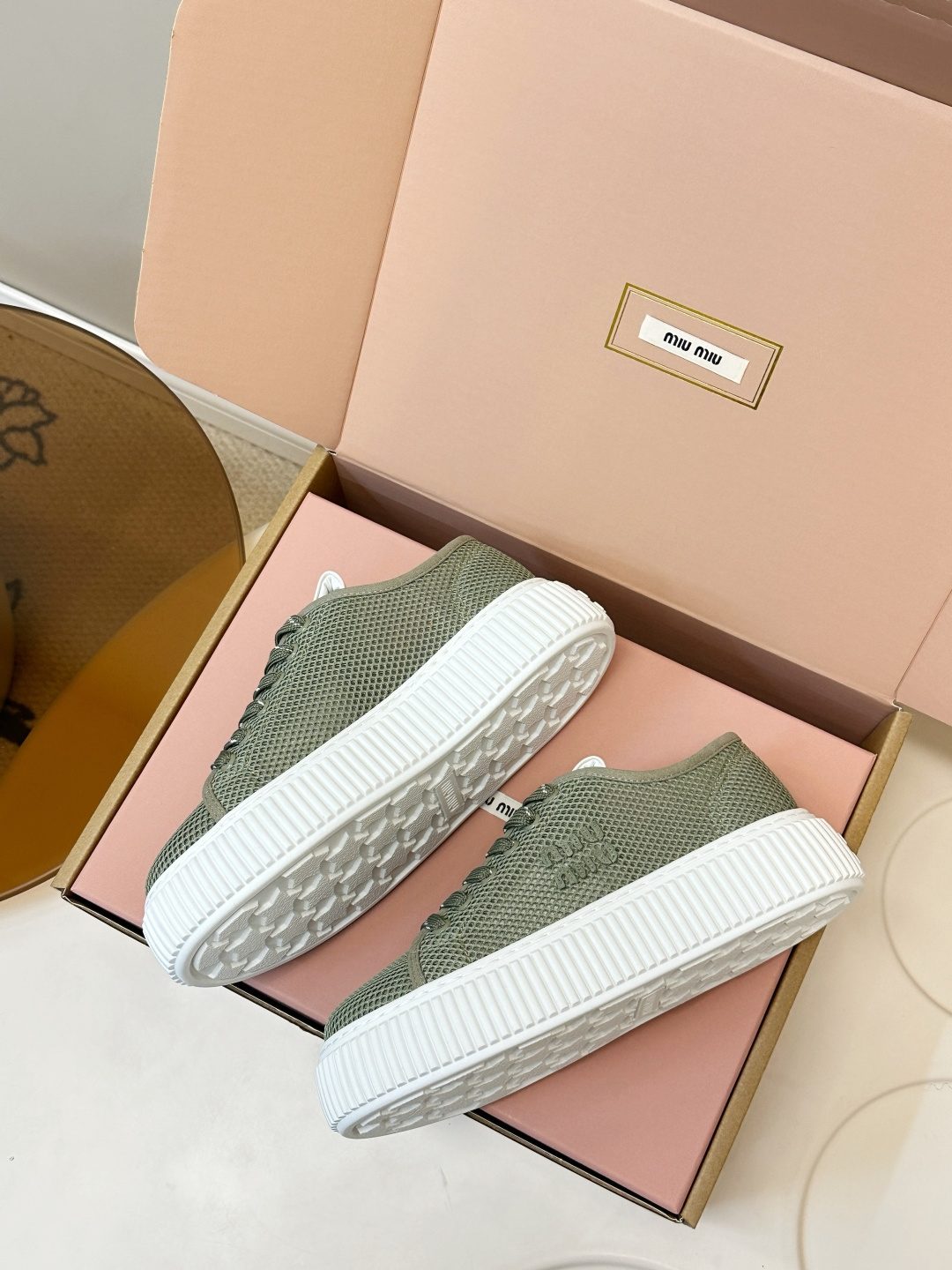 Miu Miu Mesh Lace-Up Sneaker