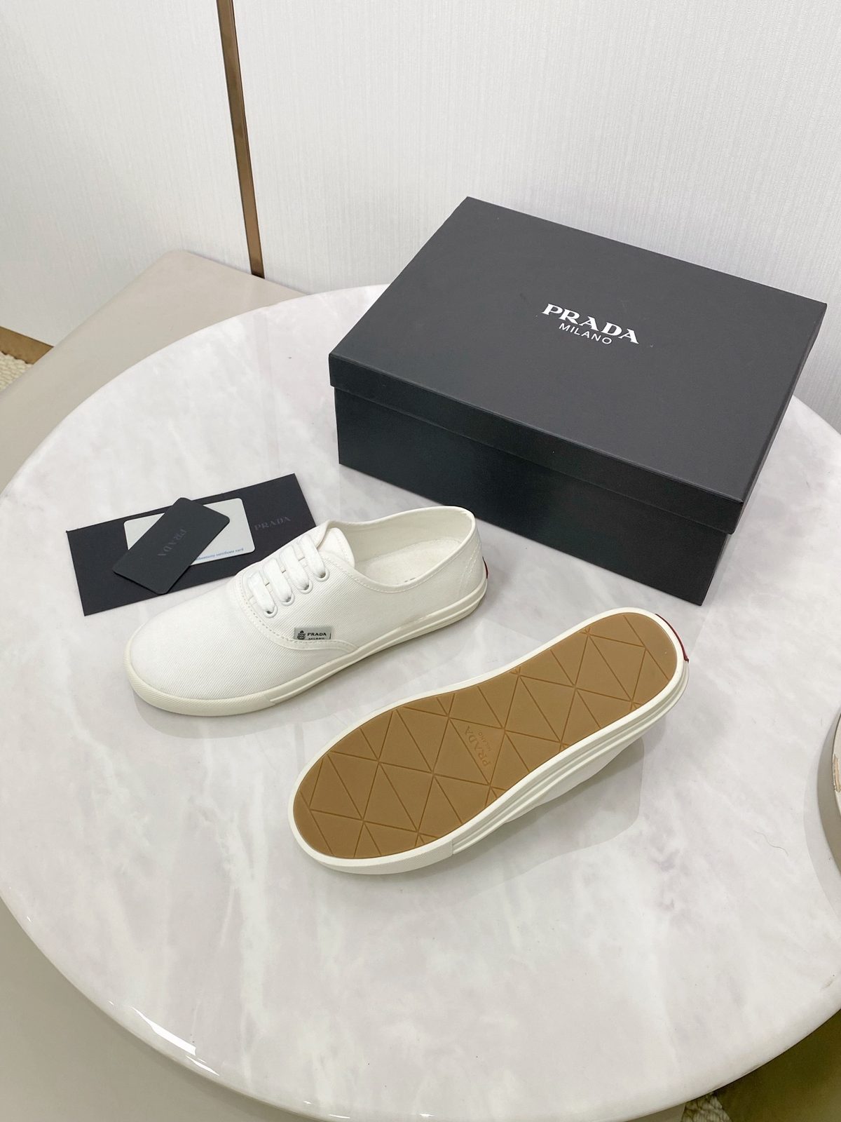 Prada Milano White Canvas Sneaker
