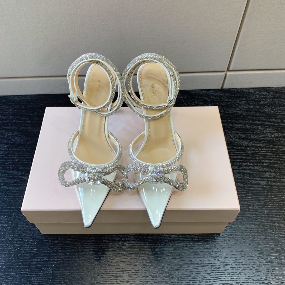 Mach & Mach Crystal Bow Heeled Sandals