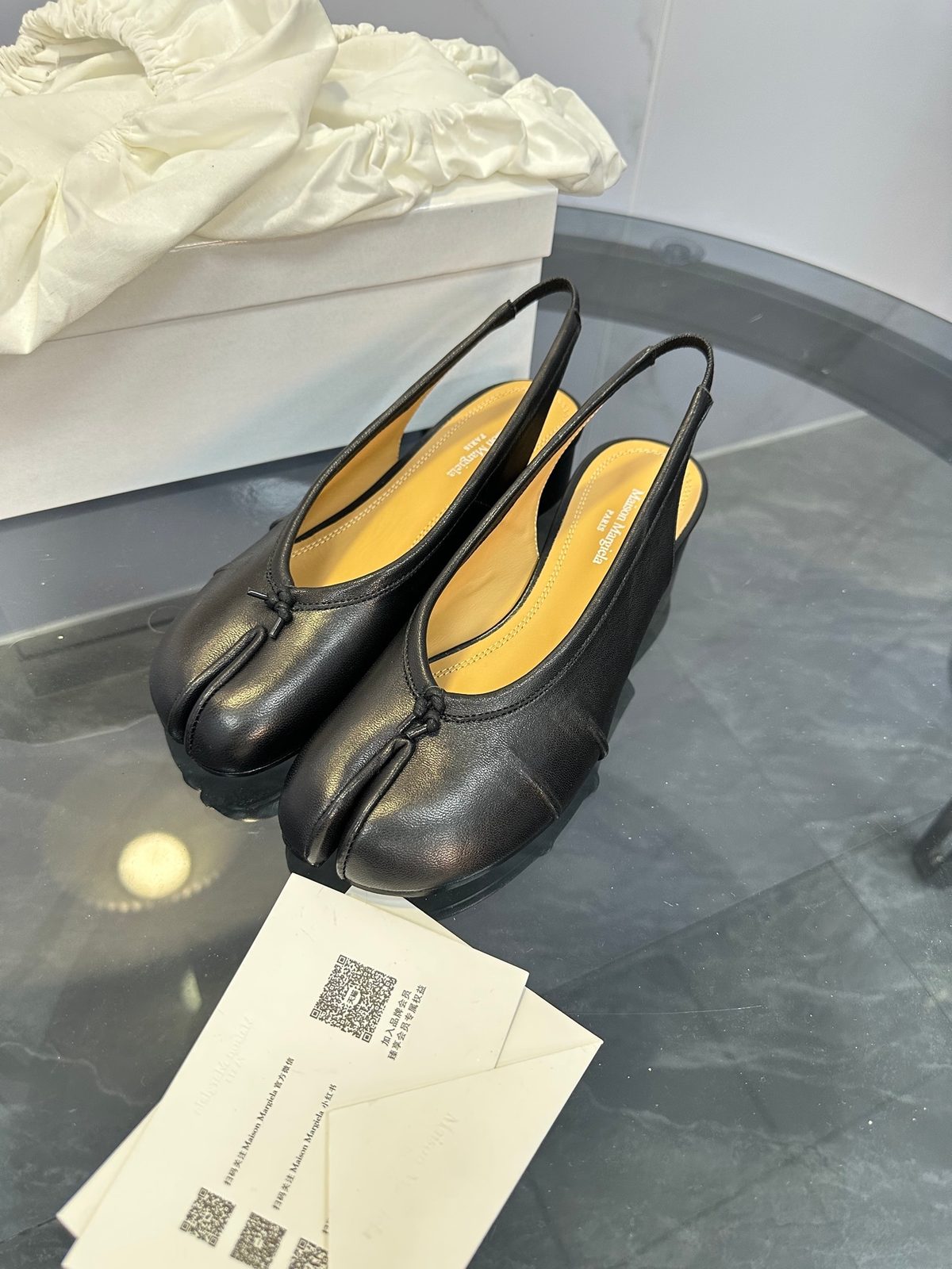 Black Leather Slingback Ballet Pointe Shoes