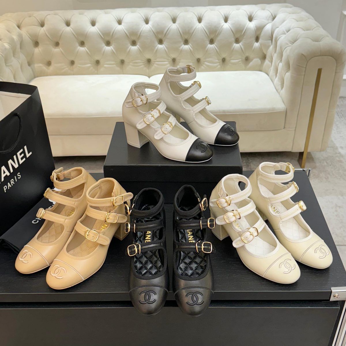 Chanel Mary Jane Platform Ankle Boots