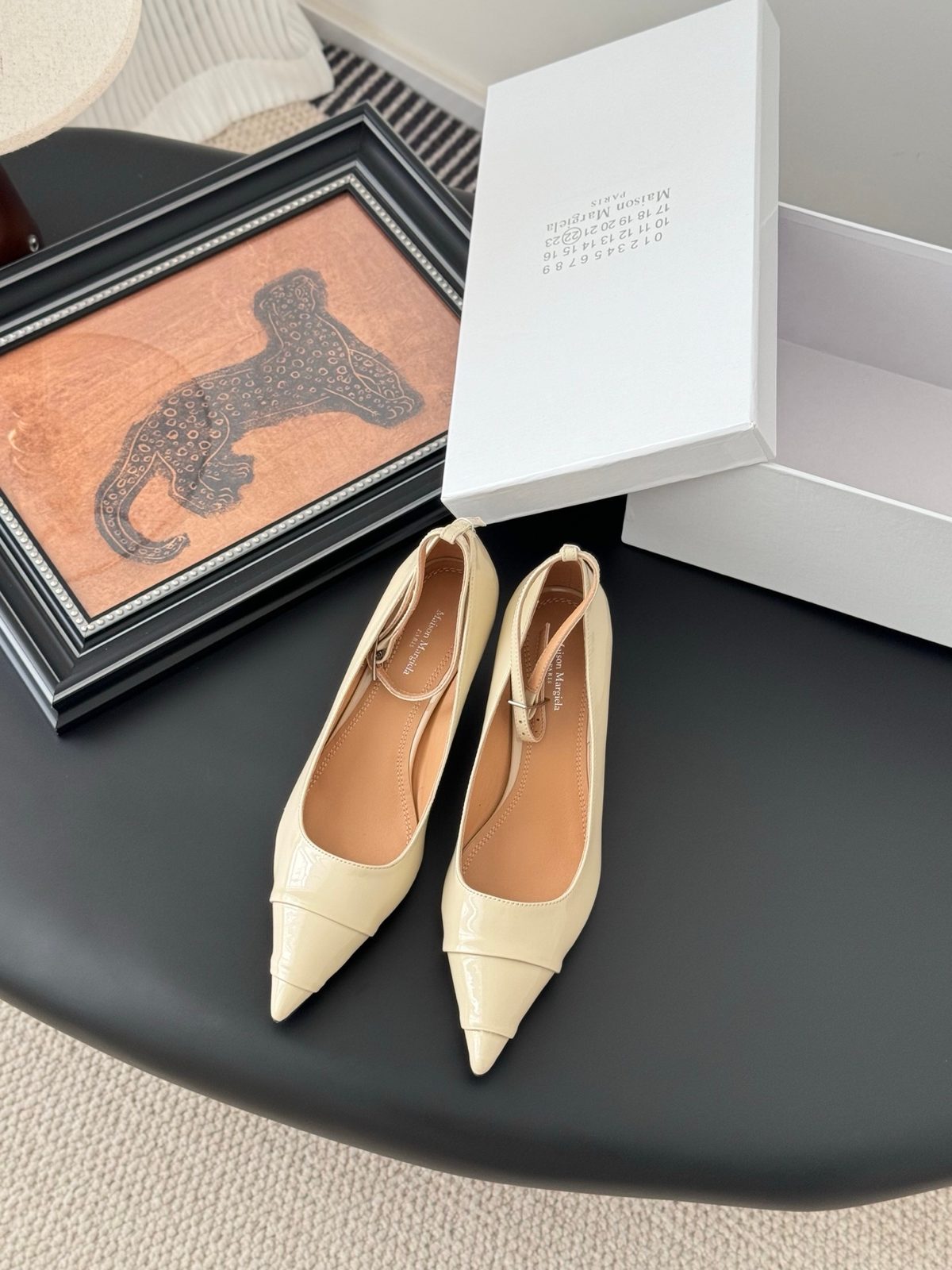 Bottega Veneta Cream Patent Leather Kitten Heels
