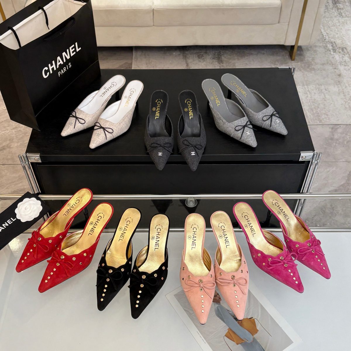 Chanel Pointed Toe Slingback Heels Collection
