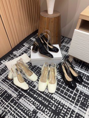 Dior Cream Slingback Block Heel Pump