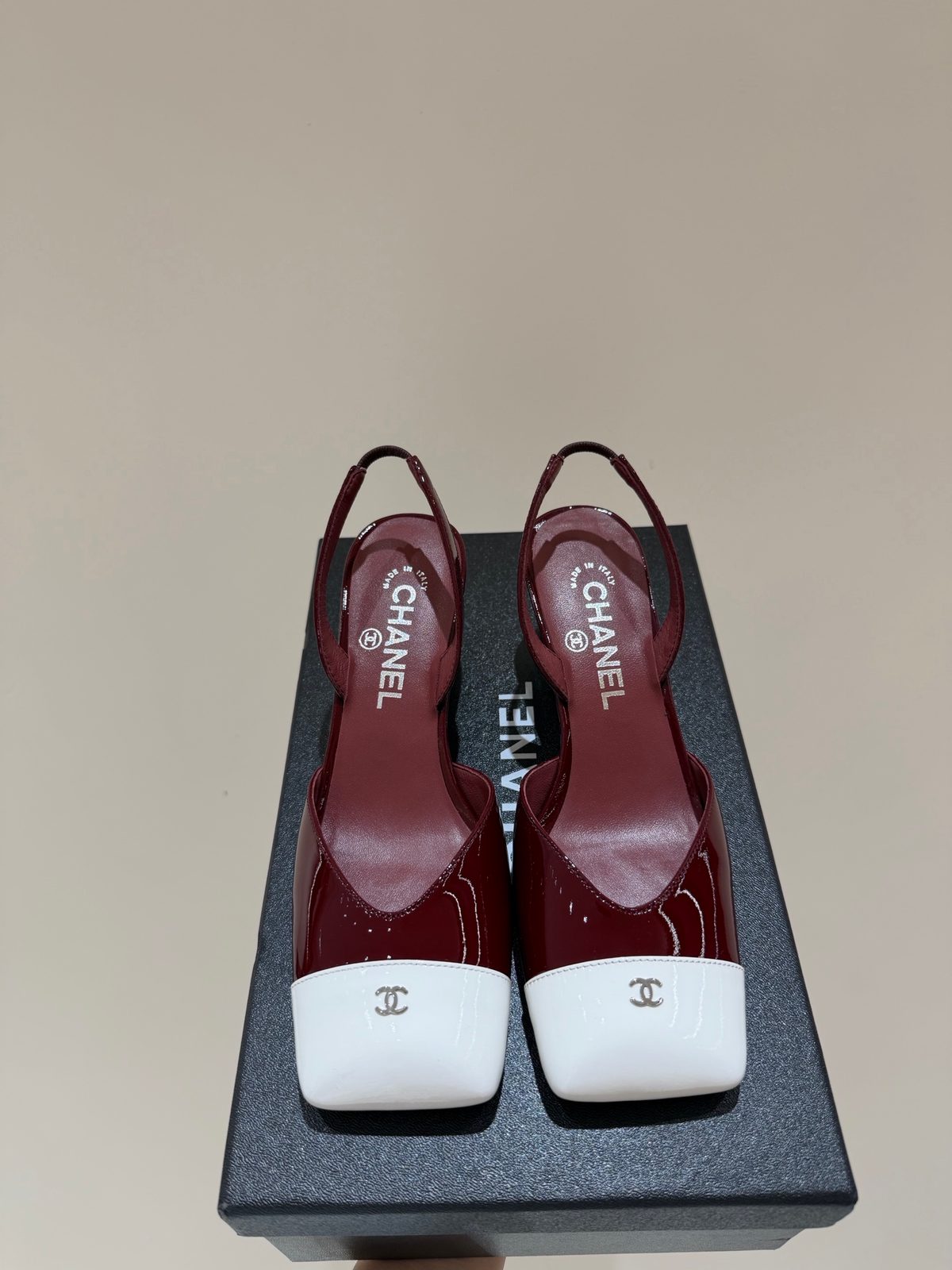 Chanel Patent Leather Slingback Pumps