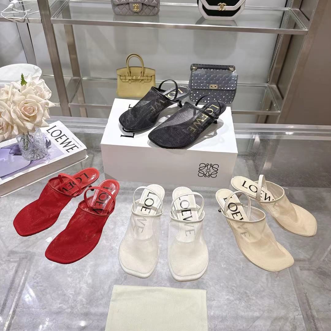 Loewe Leather Slingback Sandals Collection