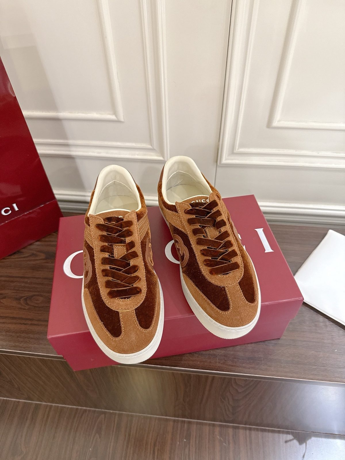 Gucci GG Velvet Suede Sneakers