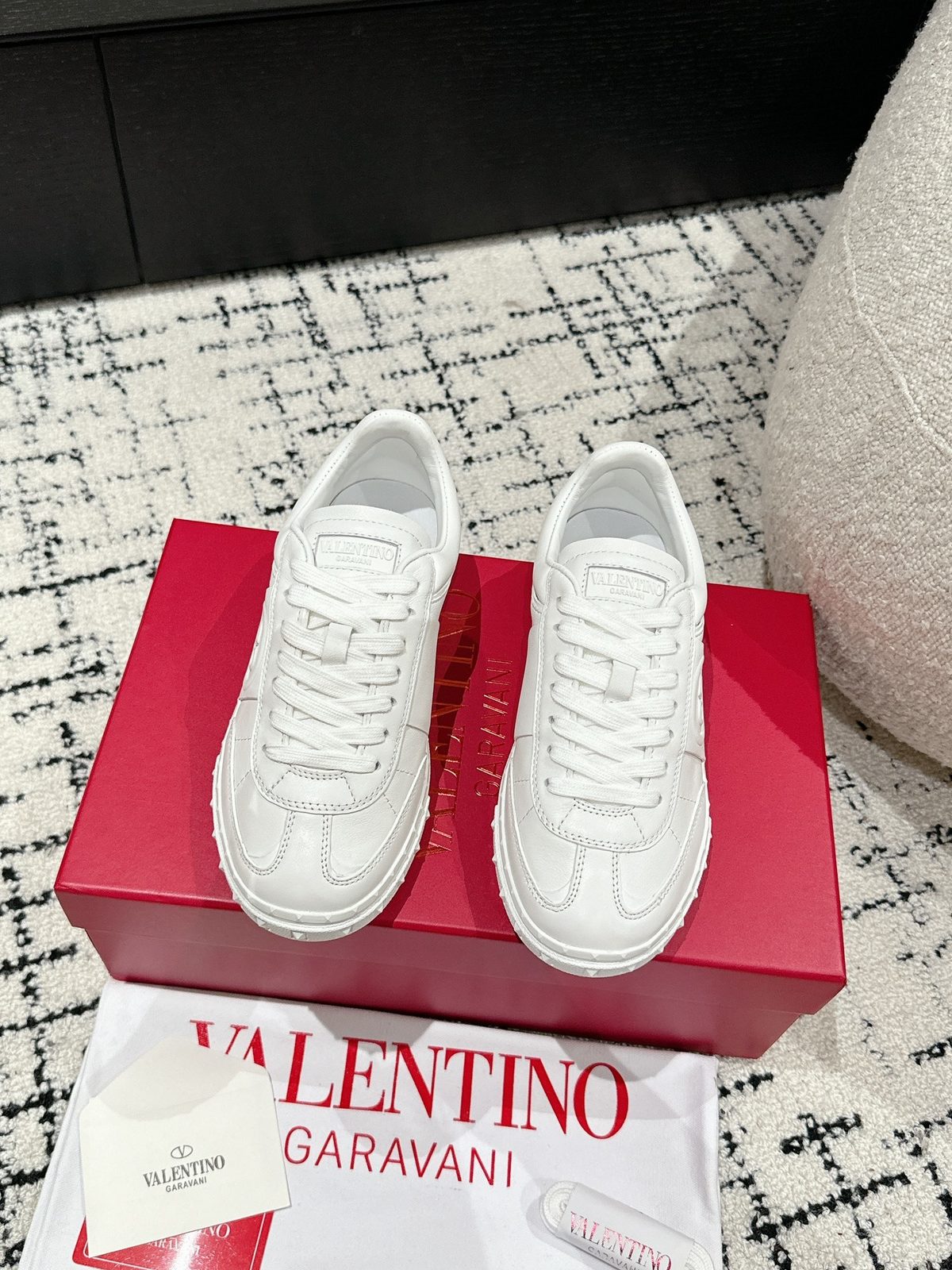 Valentino Garavani White Leather Low-Top Sneakers