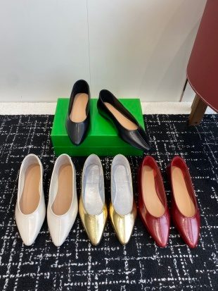 Red Leather Ballet Flat Loafers