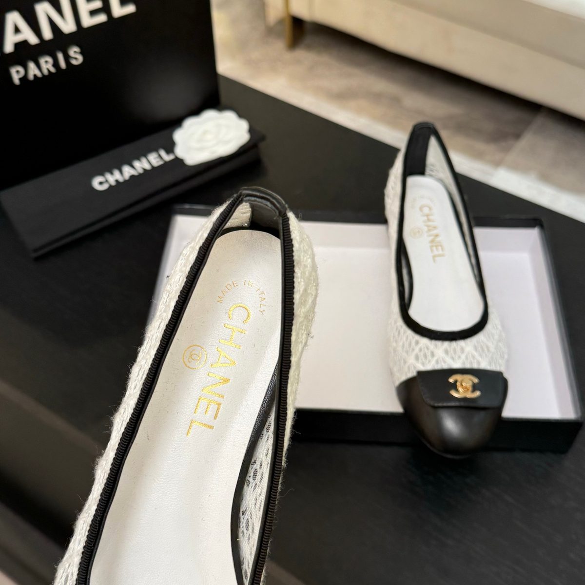 Chanel Lace Ballet Flat Shoes