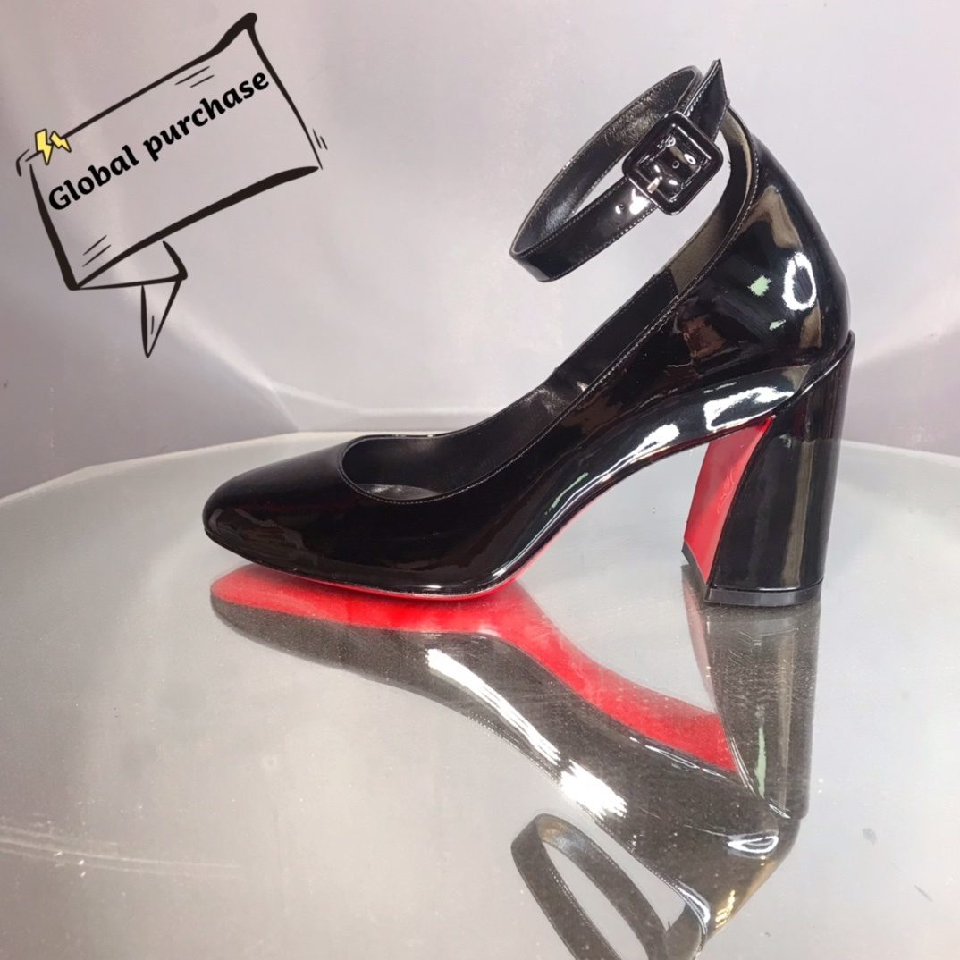 Christian Louboutin Patent Leather Ankle Strap Heels