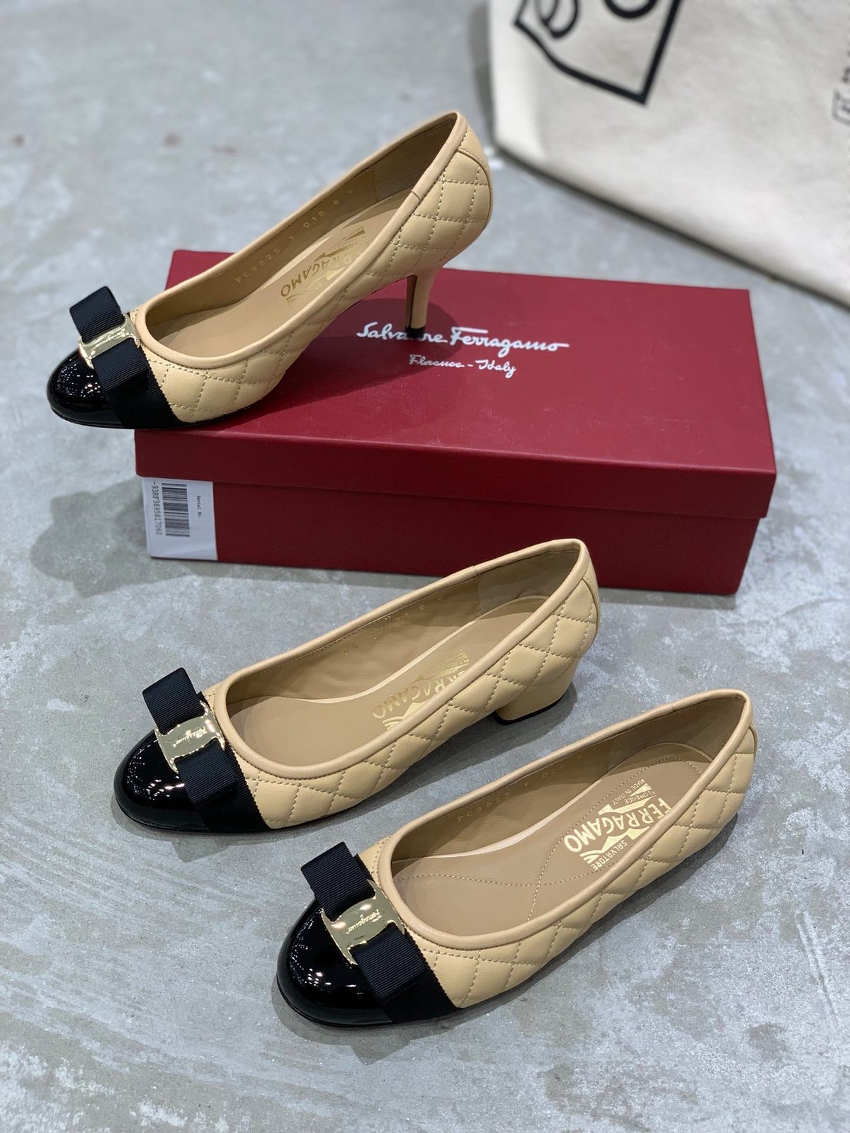 Salvatore Ferragamo Quilted Ballet Flats