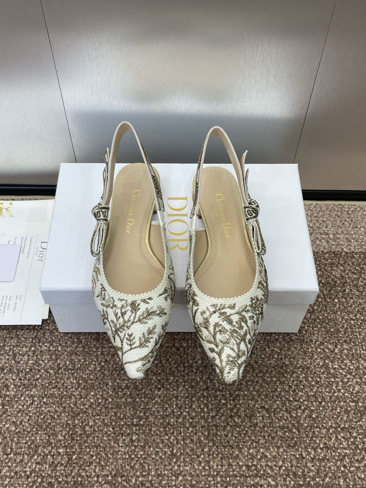 Dior Toile de Jouy Slingback Heels